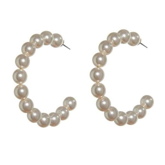 Lele Sadoughi Jewelry - Lele Sadoughi Jungle Peach Stardust Pearl Hoops